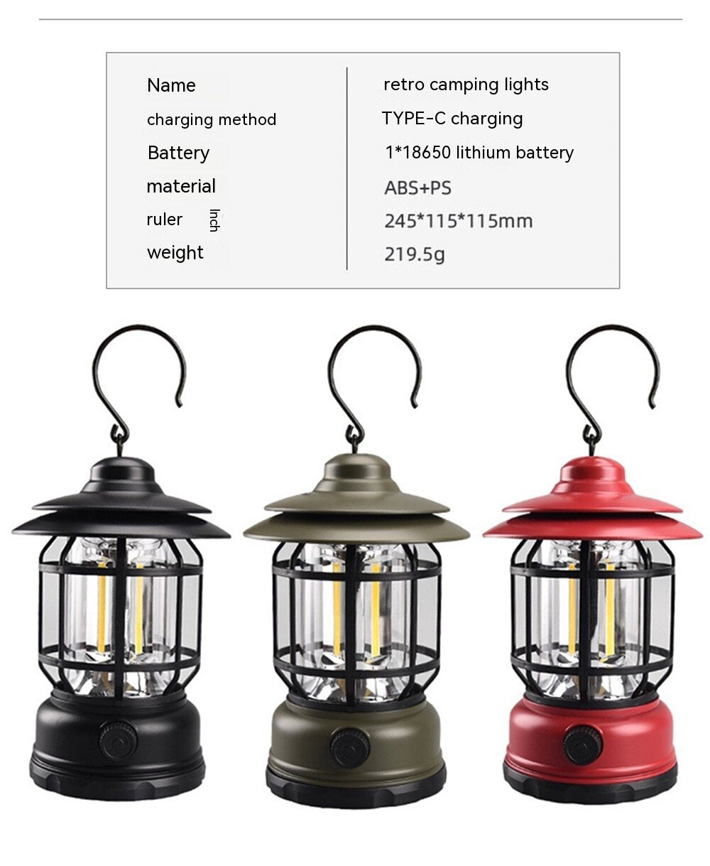 Rechargeable Waterproof Retro Camping Lamp