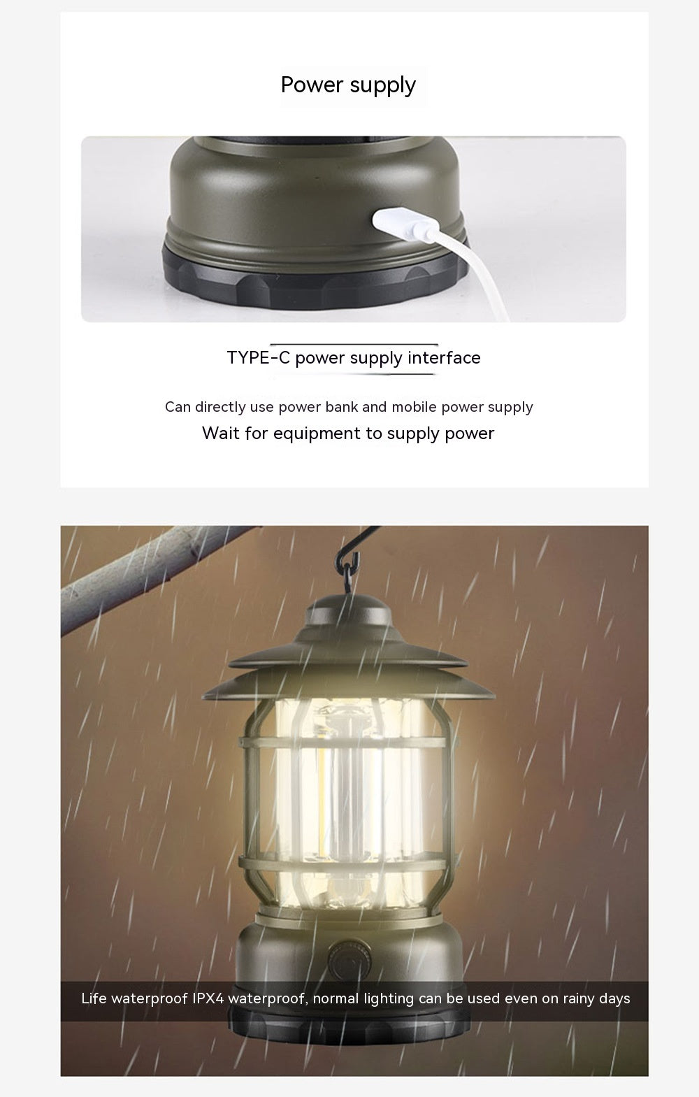 Rechargeable Waterproof Retro Camping Lamp