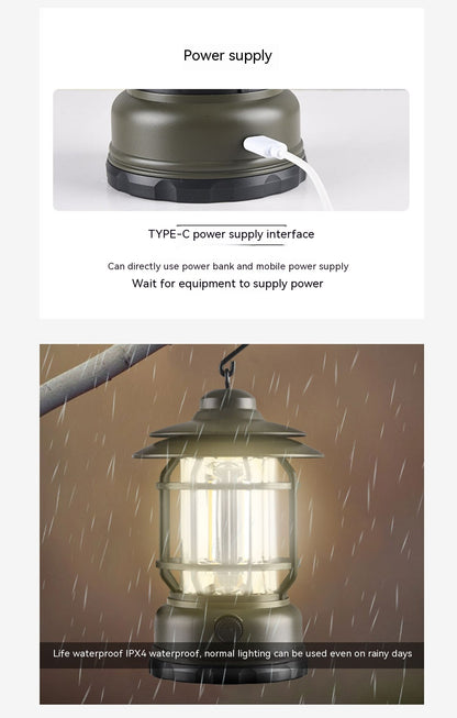 Rechargeable Waterproof Retro Camping Lamp