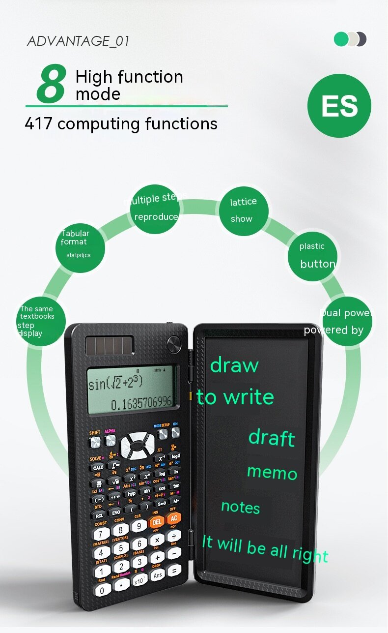 Scientific Calculator with LCD Notepad