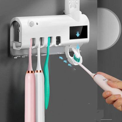 Smart UV Toothbrush Sterilizer - Wall-Mounted, No Drilling Needed.