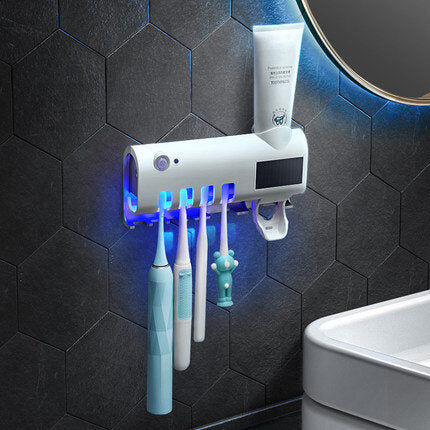 Smart UV Toothbrush Sterilizer - Wall-Mounted, No Drilling Needed.